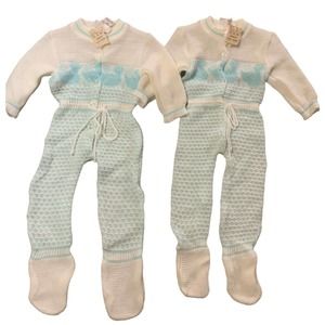 Vintage Childwise matching knit onesie outfits NWT (6 months)